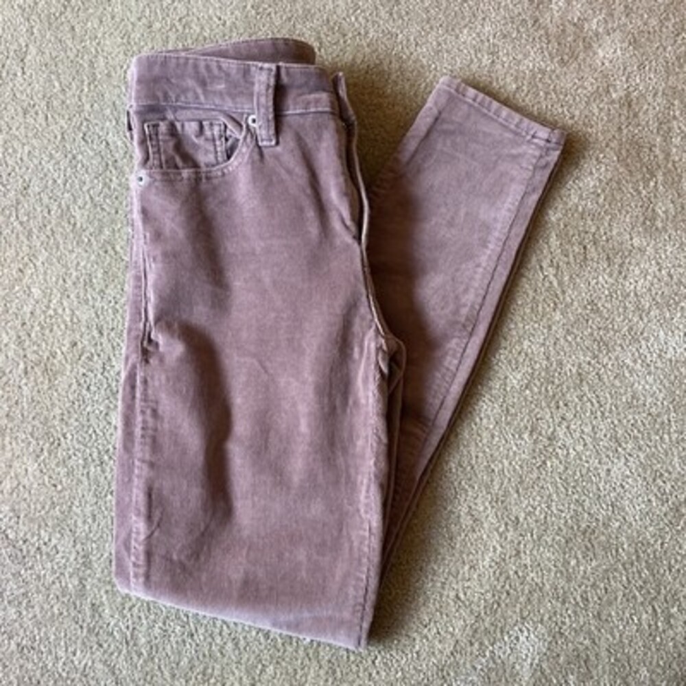 Lucky Brand Corduroy Womens 2/26 Rose Ava Skinny Stretch Mid Rise Zip Fly Good